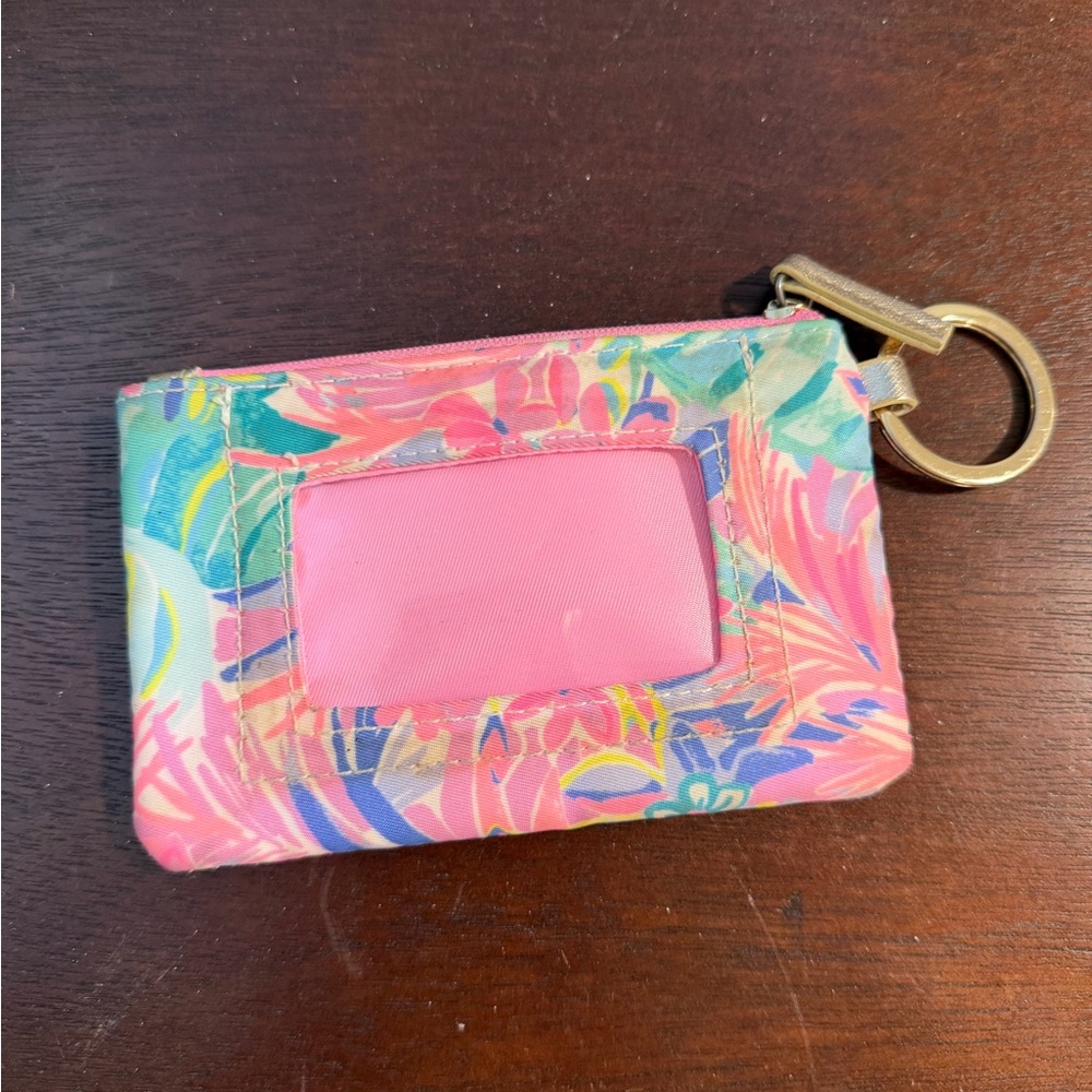 Lilly Pulitzer Pink Floral Keychain Card Holder